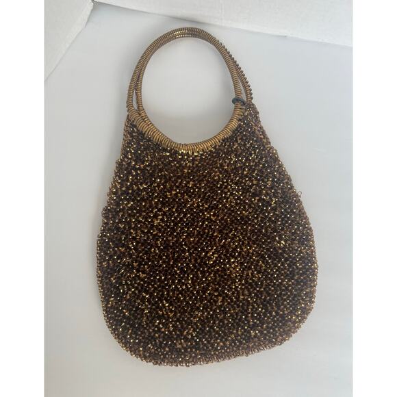 Anteprima Wire Gold and Brown Bronze Shoulder Tote Bag Purse - Picture 10 of 11